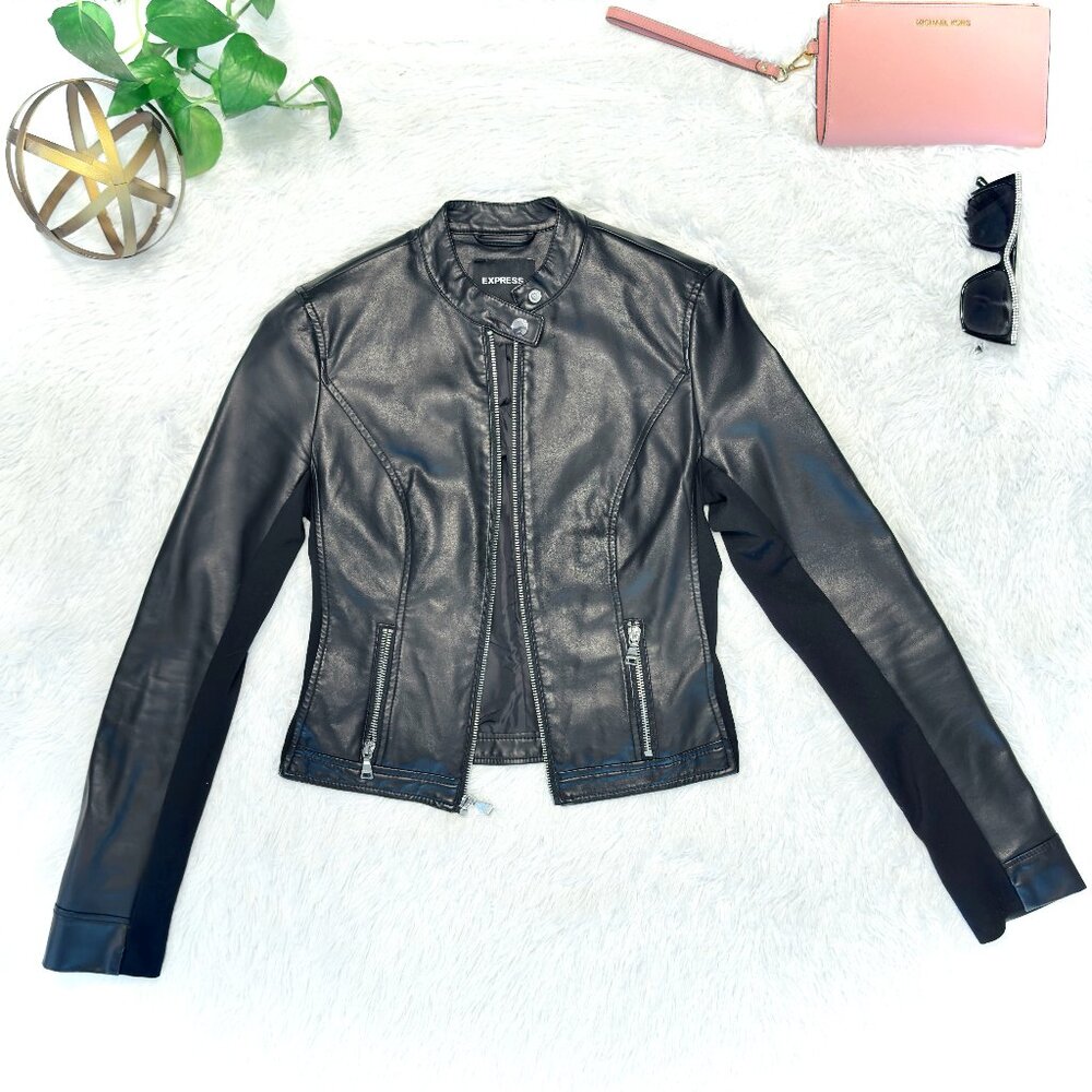 Women's Faux-Leather Jacket (EXPRESS)- XXS